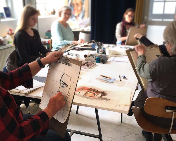 Tegnekurser - lær at tegne portrætter af portrætkunstner Peter Simonsen